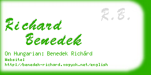 richard benedek business card